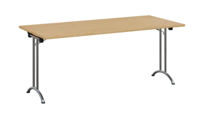 SLC 180 chrom skládací jednací stůl 1800x800, deska 25 mm, podnož chrom, deska javor horský